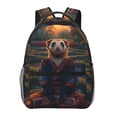 thumbnail image 1 of Fotbe Garden Meditating Weasel Mochila Casual con Estampado para Escuela, Viajes y Actividades al Aire Libre - Duradera, Ligera y Cómoda, 1 of 5