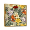 thumbnail image 3 of Designart 'Ancient Exotic Flowers In Orange and Yellow' Traditional Framed Canvas Wall Art Print, 3 of 5