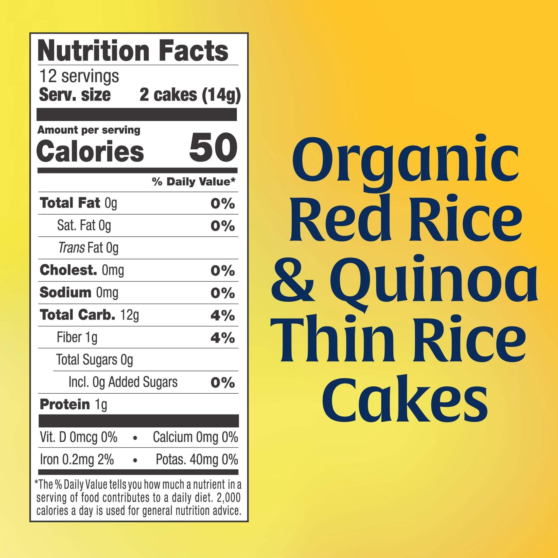 Lundberg Organic Red Rice  Quinoa Thin Rice Cakes, 6ct, 6 oz