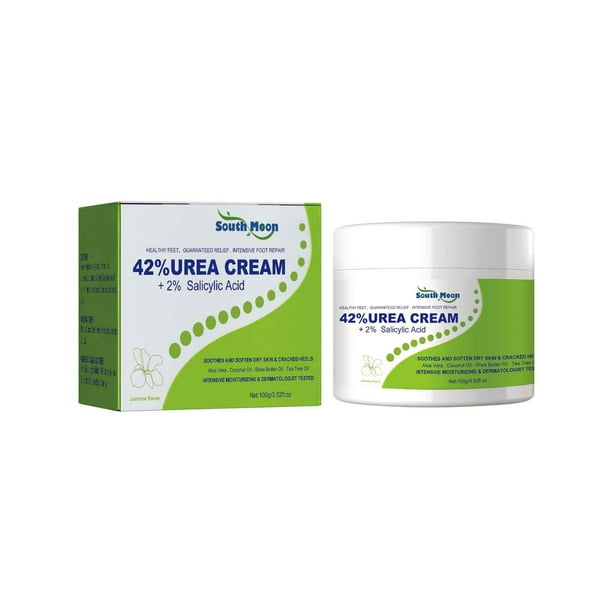 Crema de urea 42% | Ácido salicílico 2% | 150 g Crema intensiva de urea para pies y eliminador de callos | Con aloe vera y aceite de árbol de té para hidratar y suavizar la piel