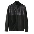 thumbnail image 1 of Lovzfmll Men's Color Block Knit Jacket Stand Collar Zip Up Sweater Style Black, M, 1 of 9