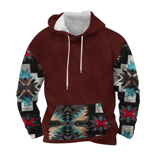 Sudadera con capucha para hombre, moderna, con cordón ajustable y bolsillo, estampada, deportiva y de ocio, sudadera con capucha, blusa de poliéster para hombre