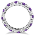 thumbnail image 2 of Purple Amethyst and Diamond Eternity Ring Band 14k White Gold (1.07ct), 2 of 3