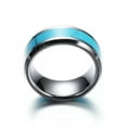 thumbnail image 4 of EOEMY 8mm Turquoise Titanium Steel Silver Gold Black Band Male Fashion Ring Size 5-14, 4 of 9