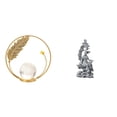 thumbnail image 1 of Estatua de Guan Yin de cristal. Escultura de figura artística de hierro y piedra. Base estable. Ideal para regalar, decorar el hogar, la ofici, 1 of 8