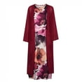 thumbnail image 3 of Danhjin Summer Dresses for Women Clearance Flowy Floral Print Two-Piece Set Chiffon Dress Casual Crewneck Sleeveles Maxi Dress, 3 of 5