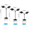 thumbnail image 2 of Earring Holder, 3pcs Earring Stand Earring Display Stands Storage Organizer Metal Rack Leaf for Photography, Black, 2 of 5