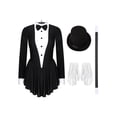 thumbnail image 1 of TTAO Robe Aguichant de Smoking pour Femmes Manches Longues Mini Robe Justaucorps de Magicien Danse Ballet Noir P, 1 of 7