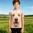 thumbnail image 2 of TGPMGRZ Cartoon T Shirt for Kids Back to School Short Sleeve Funny 3D Animal Tops Halloween Party #A09 Khaki 14-15 Years, 2 of 6
