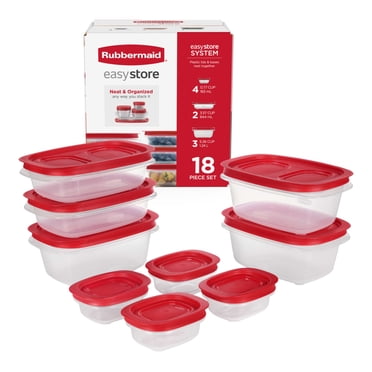 Rubbermaid EasyStore Medium Rectangle Containers, 18-Piece Set, Food Storage Containers, Food Storage Containers with Lids