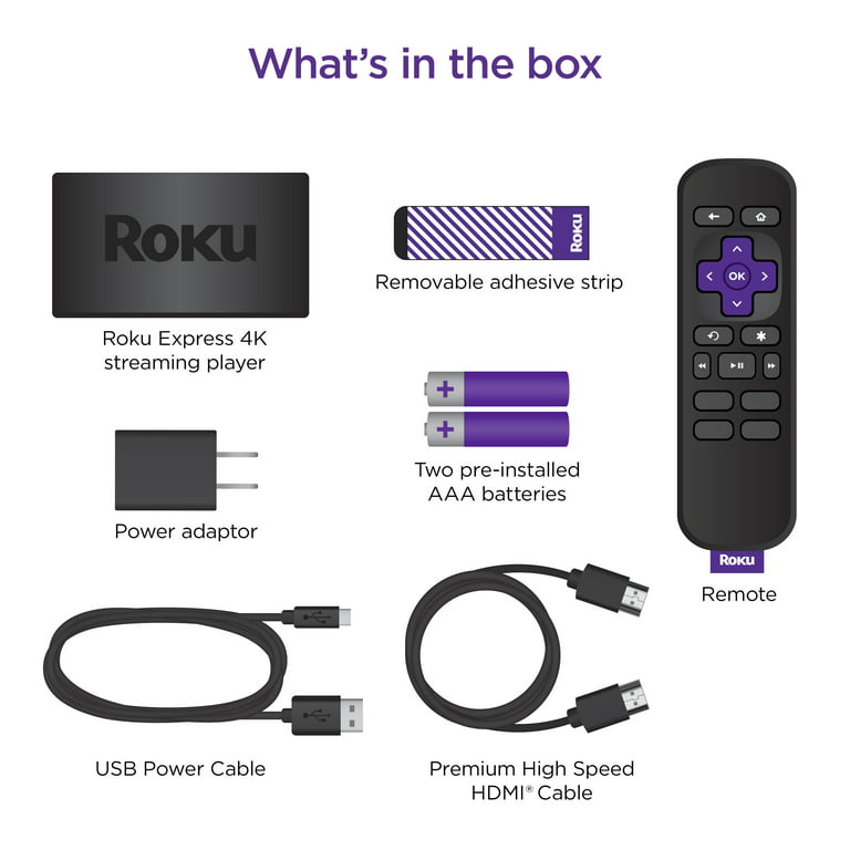 Roku Express 4K | Streaming Player HD/4K/HDR with Simple Remote featuring  Shortcut Buttons