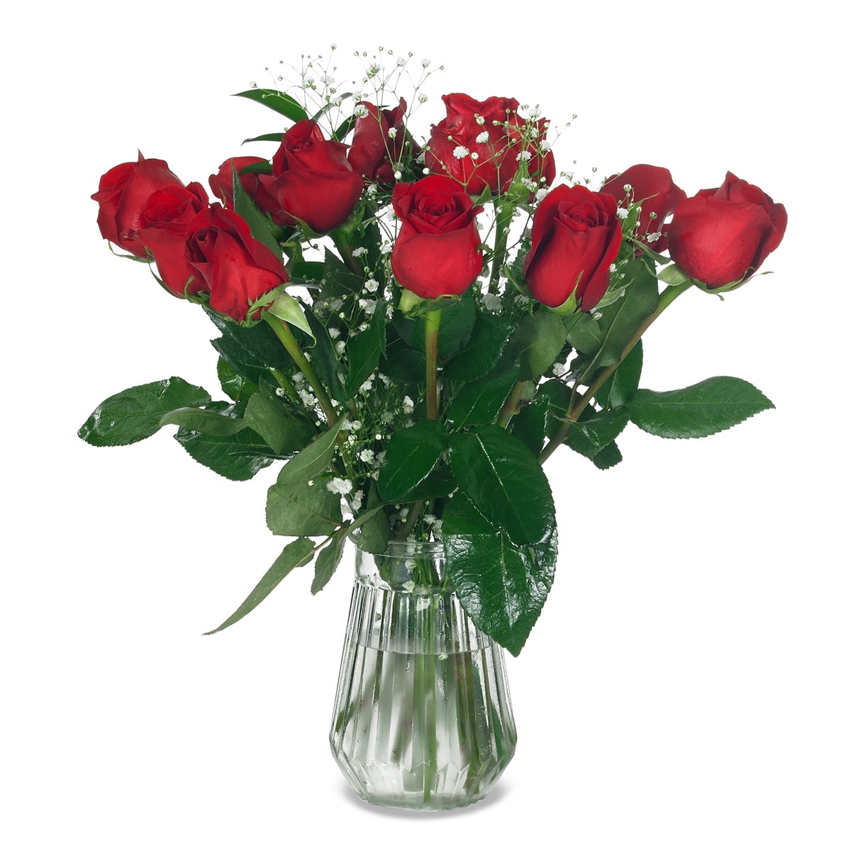 Dozen FreshCut Red Roses (Vase Included) Walmart Canada