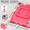 thumbnail image 2 of elitegadget Case for iPad Air 11 Inch (7th/6th Generation 2025/2024) - Dual Layer Protective Heavy Duty Impact Resistant Case Cover with Rotating Ring Stand (Candy/Pink), 2 of 6