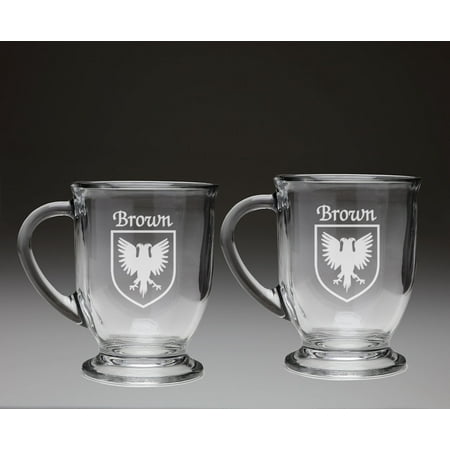 

Brown Irish Coat of Arms Glass Coffee Mugs - Set of 2