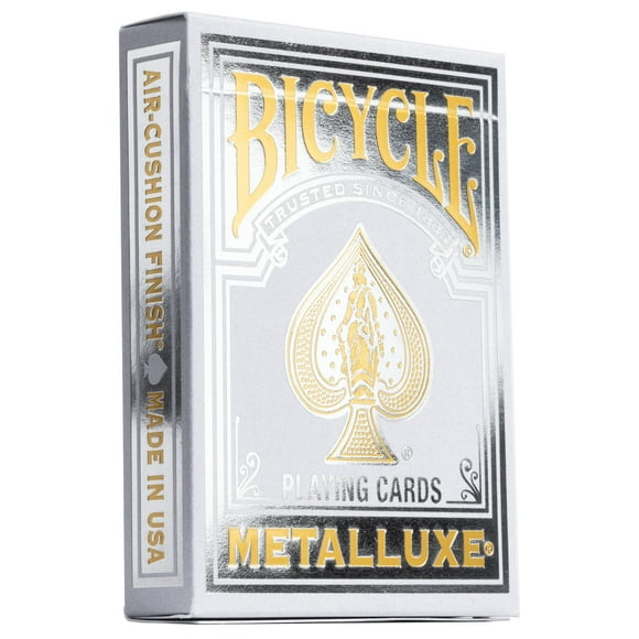 Juego de cartas para bicicleta Metalluxe, tamaño póker plateado