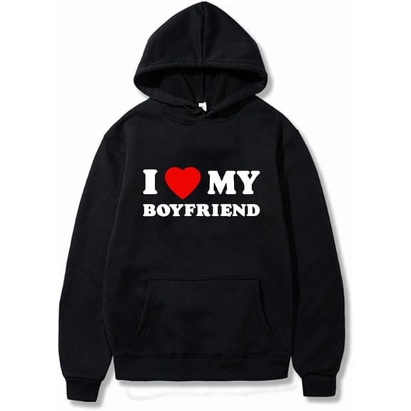 I Love My Boyfriend Hoodie I Heart My Boyfriend Hoodie Valentine's Gift For Girlfriend