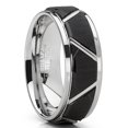 thumbnail image 5 of Metal Masters Mens Tungsten Carbide Wedding Ring 8mm Black Faceted Band Comfort-Fit 8, 5 of 7