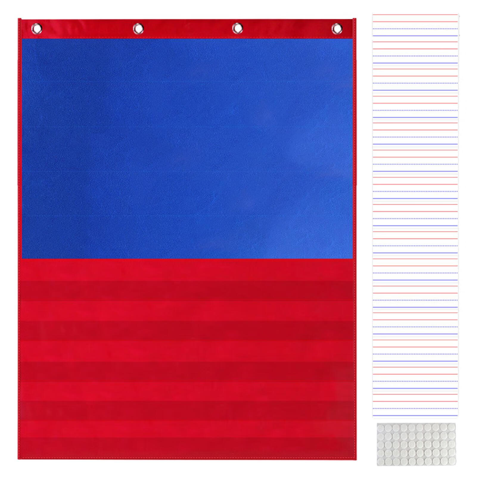 Standard Pocket ChartBlue Pocket Chart with 15 Dry Erase Cards and 50