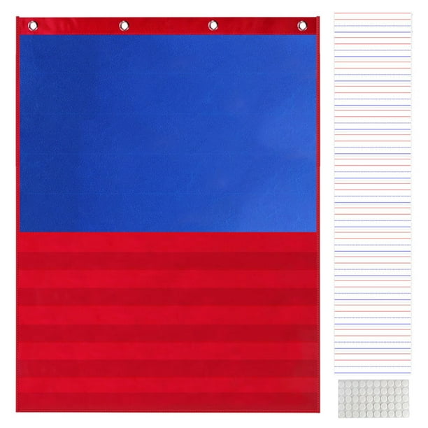 Standard Pocket ChartBlue Pocket Chart with 15 Dry Erase Cards and 50 Sticker DotsClassroom