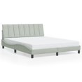 thumbnail image 1 of vidaXL Bed Frame with LED Lights Light Grey 152x203 cm Velvet, 1 of 5