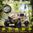thumbnail image 2 of Xuanlur 12V Dinosaur Ride on Toys, Electric Car for Toddlers 2-4 w/Parent Control, Ride on Car w/Lights, 4-Wheel Suspension, Music, Bluetooth, 2.49-3.11MPH, Simulated Animal Vehicle for Kids (Khaki), 2 of 6