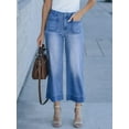 thumbnail image 4 of 2025 Essential Women's Straight Leg Jeans - Comfort Stretch Ankle Length Denim Pants (S-XXL), 4 of 7