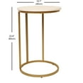 thumbnail image 2 of Jessar - Table d'Appoint Ronde, 15,7 Pouces X 23,6 Pouces, de la Collection Elva, Or et Blanc, 2 of 4
