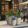 thumbnail image 6 of 3-Piece Modern Concrete Planters Set 15/13/11 Inch, Heavy-Duty Indoor Outdoor Large Flower Pots (SH009), 6 of 11