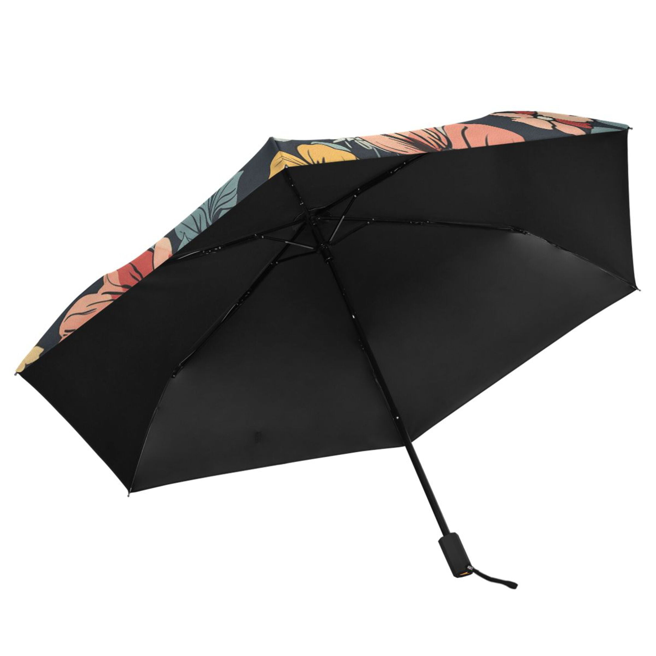 ALAZA Ethnic Flowers Paint UPF 50+ Compact Folding Umbrella for Rain Travel Umbrella Packable