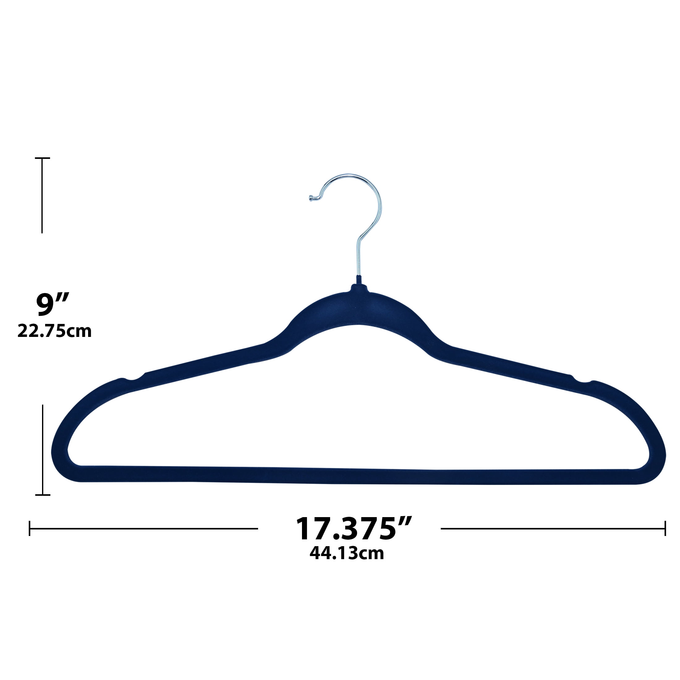ClosetSelect Velvet Hangers for Any Clothing Type, Navy Blue 50 Count