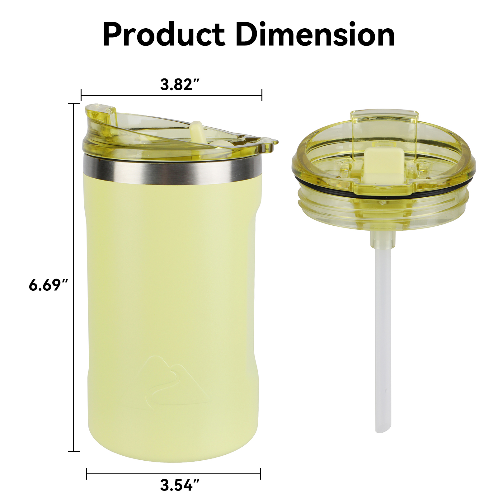 Vaso térmico de acero inoxidable con revestimiento cerámico Ozark Trail de 16 oz con tapa 2 en 1, amarillo 6