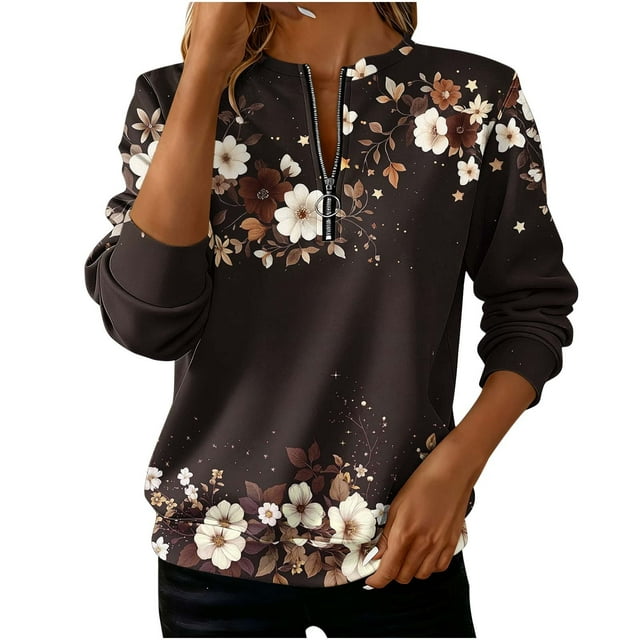 Chandail en Molleton pour Femmes, Décontracté Ample Col Rond, Chandail en Molleton pour Femmes Tendance