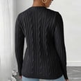 thumbnail image 4 of Vivianyn HD Women's Floral Applique Cable Knit Sweater, Crew Neck Casual Pullover,Black,Size S-XL, 4 of 6
