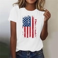 thumbnail image 4 of Fourth of July Shirts Women American Flag Shirts Women Graphic Tees Patriotic Shirt 4th of July Tops Crew Neck Short Sleeve Summer T-Shirt New White M, 4 of 7