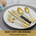 thumbnail image 4 of 24 Pcs Gold Silverware Set with Steak Knives, Stainless Steel Flatware Cutlery Set Service for 4, Kitchen Tableware Set, Utensil Set for Home and Restaurant, Knives Forks Spoon Set, Dishwasher Safe, 4 of 7