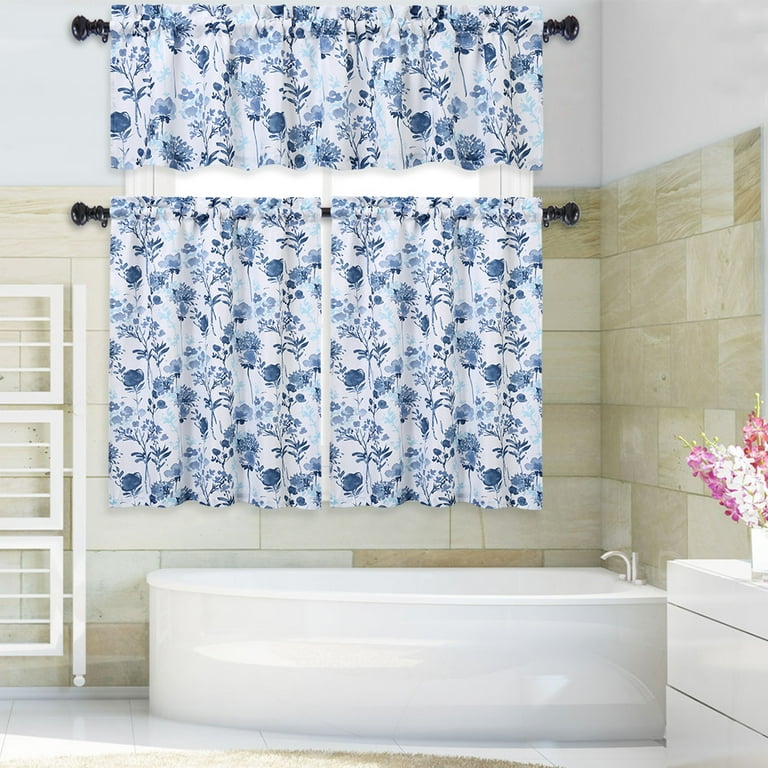 Blue Bathroom Window Coverings