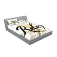 thumbnail image 2 of Ambesonne Saying Fitted Sheet & Pillow Sham Set, Inspirational Lettering, Queen, Pale Coffee Black White, 2 of 2