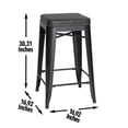 thumbnail image 6 of Hank Graphite Gray Metal and Faux Leather Bar Stool, 6 of 6