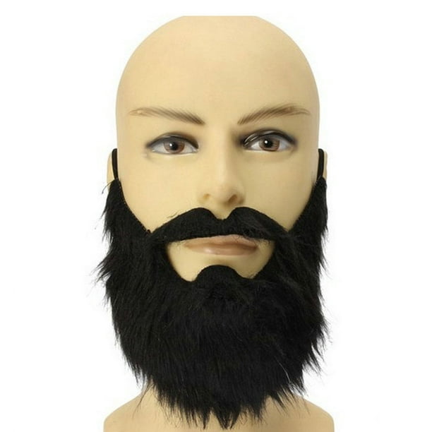 Fiesta de disfraces divertidos Hombre Hombre Barba de Halloween Fiesta de Pascua Cosplay Suministros faciales Juego de disfraces Bigote negro
