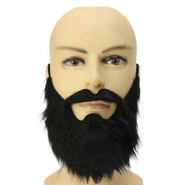 Fiesta de disfraces divertidos Hombre Hombre Barba de Halloween Fiesta de Pascua Cosplay Suministros faciales Juego de disfraces Bigote negro