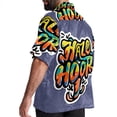 thumbnail image 3 of Halloween Font Men's Short Sleeve Casual Printed Button Down Beach Shirts, 3 of 6