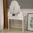 thumbnail image 6 of Topcobe Vanity Table and Chair Set with Light Bulb, Make Up Vanity Desk with 5 Drawer, White, 6 of 8
