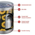 thumbnail image 4 of 12oz Tumblers Black Small Sunflower Pattern Vacuum Insulated Stainless Steel Travel Tumbler Cups Mug with Lid and Straw for Beer,Coffee,Beverages with Cleaning Brush for Cold & Hot Drinks, 4 of 5
