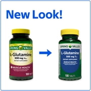 Spring Valley L-Glutamine Tablets Dietary Supplements, 500 mg, 100 Count