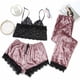 thumbnail image 2 of Pijama sexy de tres piezas para mujer, pijama de tres piezas de encaje de terciopelo de encaje de color sólido, camisón, ropa de dormir Fridja  nalpqowj49031, 2 of 4