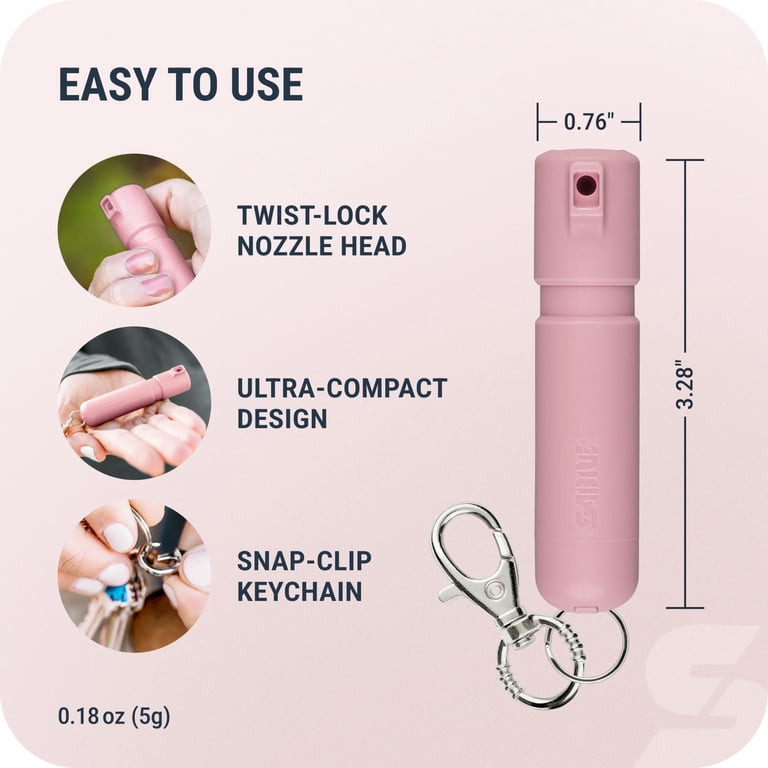 SABRE Mighty Discreet Pepper Spray with Snap-Clip Keychain, 0.18