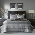 thumbnail image 6 of Madison Park Rhapsody Adult Stripe Full/Queen Reversible Coverlet Set Gray, 6 of 6