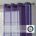 thumbnail image 2 of THD Vicky Semi Sheer Voile Window Curtain Grommet Top Panels for Bedroom & Living Room - Set of 2 (Violet Purple, 54 W x 63 L per panel), 2 of 5