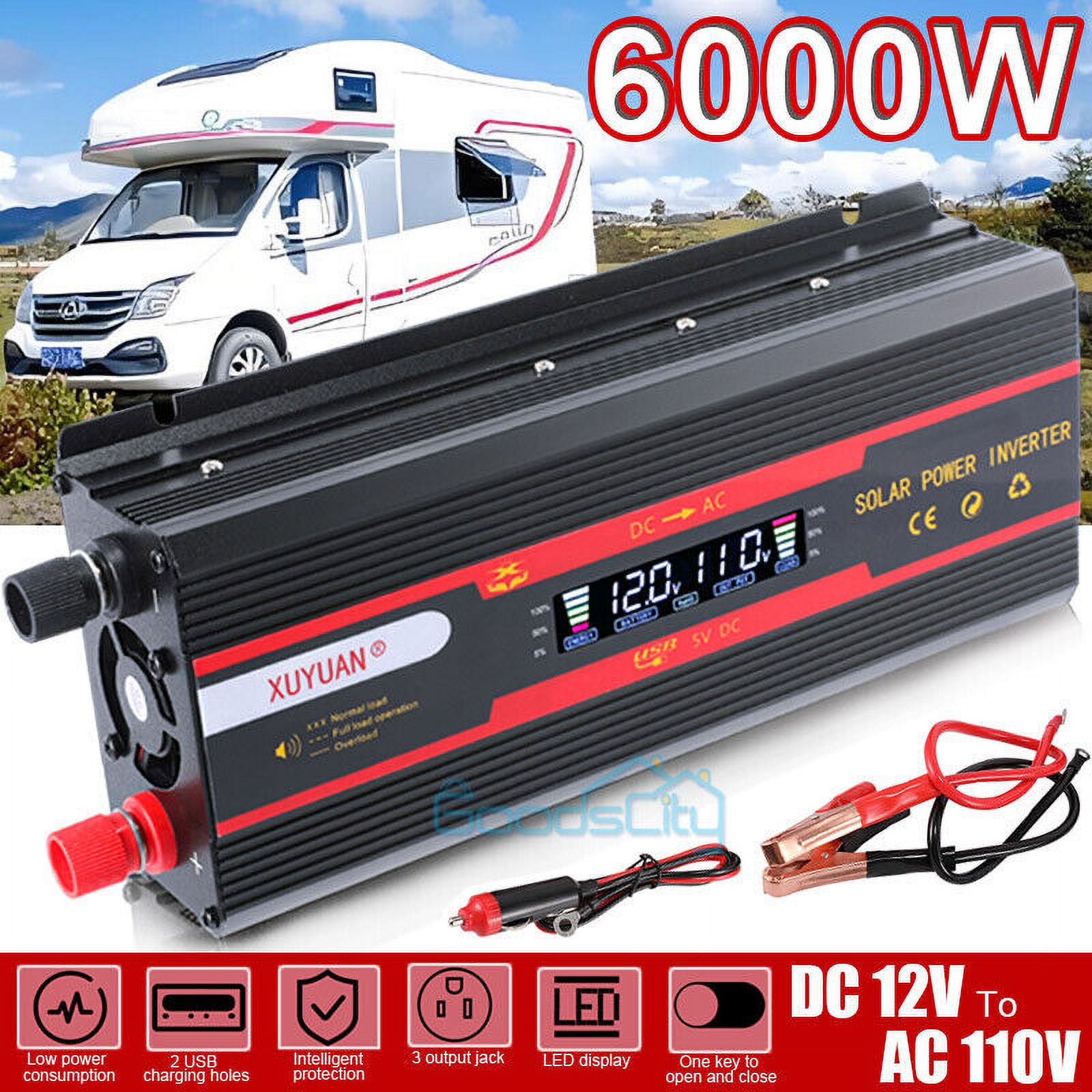 7000W Inversor de corriente para Carro Auto Convertidor solar DC 12/24V a AC110V