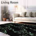 thumbnail image 2 of ODIKA 5'x7' Machine Washable Non-Slip Area Rug, Botanic Vine Flow Abstract Leaf Motif Contemporary Style High Traffic Rug with Pad, Black, 600302, 2 of 8
